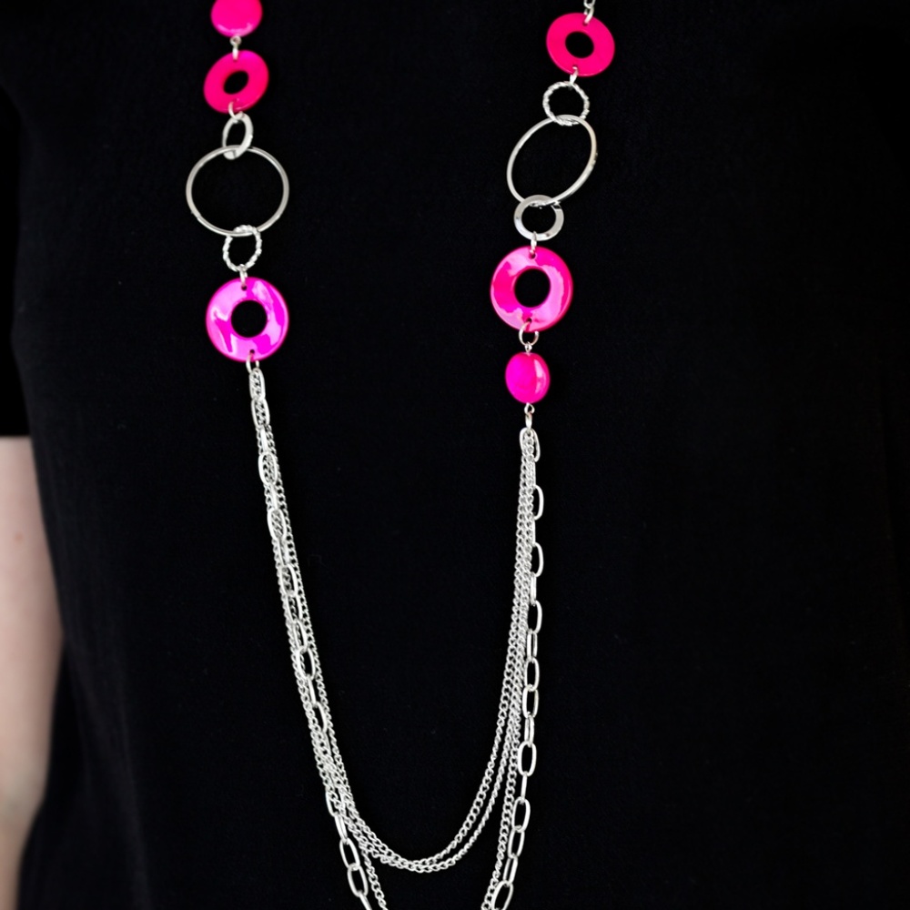 Tropical Sunsets - Pink, Necklace and Earrings